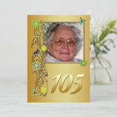 ゴールデンガーデン 105歳の誕生日パーティー招待状 招待状 (スタンド正面)