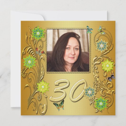 ゴールデンガーデン 30歳の誕生日パーティー招待状 招待状 (正面)