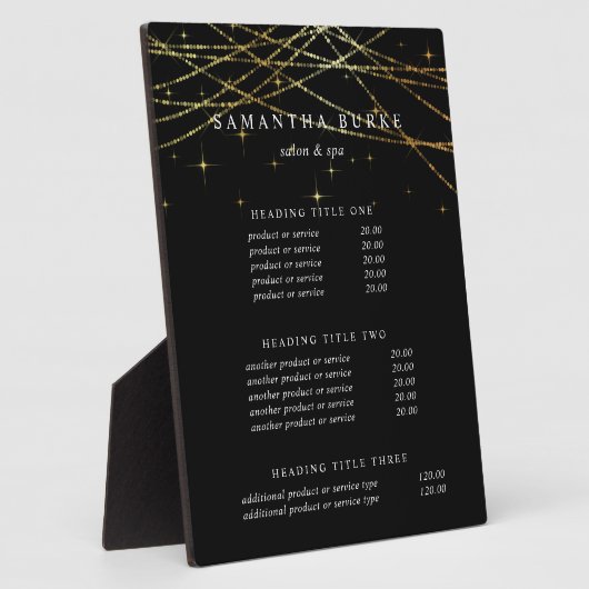 ゴールデンガーランド |価格とサービスの表示 フォトプラーク (側面)