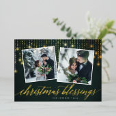 ゴールデンガーランド | 2枚の写真 箔シーズンカード (立ち正面)