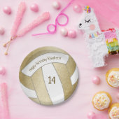 ゴールデンガーリーバレーボール誕生日パーティー ペーパープレート (パーティー)