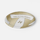 ゴールデンガーリーバレーボール誕生日パーティー ペーパープレート (アングル)