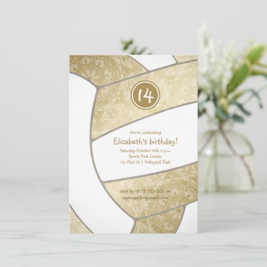 ゴールデンガーリーバレーボール誕生日パーティー 招待状 (スタンド正面)