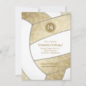 ゴールデンガーリーバレーボール誕生日パーティー 招待状 (正面)