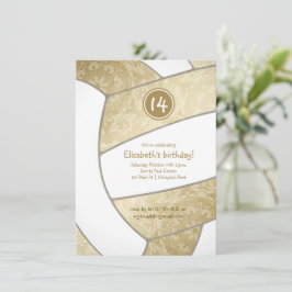 ゴールデンガーリーバレーボール誕生日パーティー 招待状