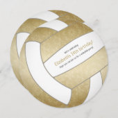 ゴールデンガーリーバレーボール誕生日パーティー 案内状 (正面/裏面)