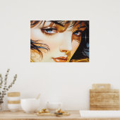 ゴールデンガールのエアーブラシ顔 ポスター (キッチン)