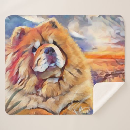 ゴールデンガールチャウシェルパ毛布 シェルパブランケット (正面(横))