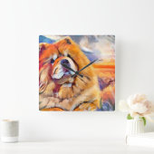 ゴールデンガールチャウ スクエア壁時計 (ホーム)