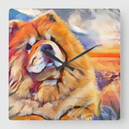 ゴールデンガールチャウ スクエア壁時計