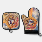 ゴールデンガールチャウ 鍋つかみ&鍋敷きセット (正面)