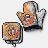 ゴールデンガールチャウ 鍋つかみ&鍋敷きセット (正面/裏面)