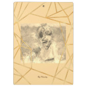 ゴールデンガールモダンファッションエレガントヴィンテージ クリップボード (裏面)