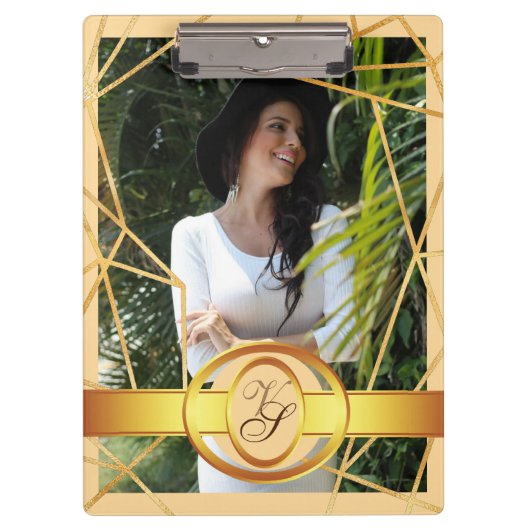 ゴールデンガールモダンファッションエレガントヴィンテージ#2 クリップボード (正面)