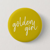 ゴールデンガール |金ゴールドモダンスクリプト 缶バッジ (正面)
