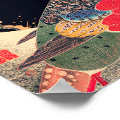 ゴールデンキジヴィンテージバ日本のードウッドブロックPr ポスター (角)