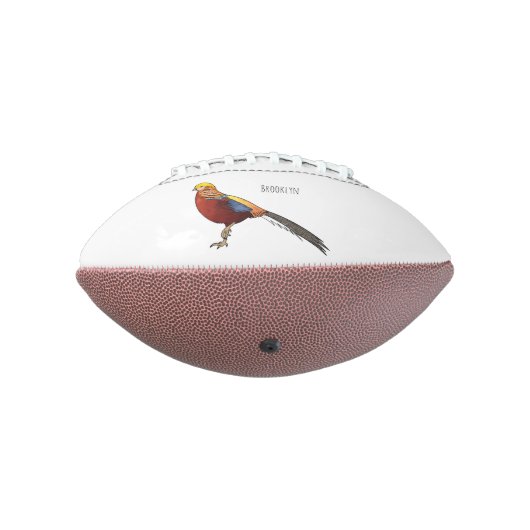 ゴールデンキジ鳥の漫画イラストレーション アメリカンフットボール (回転270)