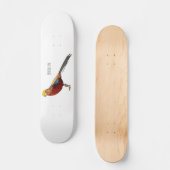 ゴールデンキジ鳥の漫画イラストレーション スケートボード (正面)