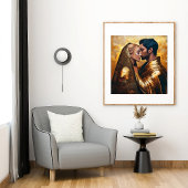 ゴールデンキスをするバックのロマン❤️ツ好き ポスター