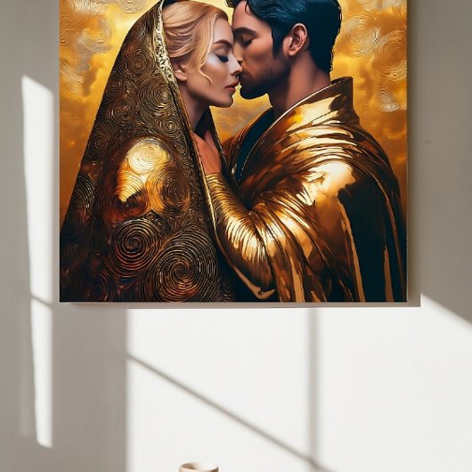 ゴールデンキスをするバックのロマン❤️ツ好き ポスター