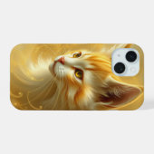 ゴールデンキャット iPhone 15ケース (裏面横)
