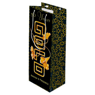 ゴールデンキャラリリー50周年結婚記念カスタム ワインギフトバッグ