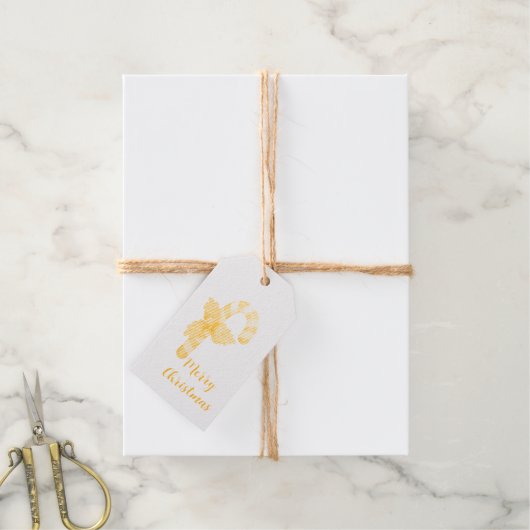 ゴールデンキャンディクリスマスレッドアンブレラ ギフトタグ (麻糸付属)