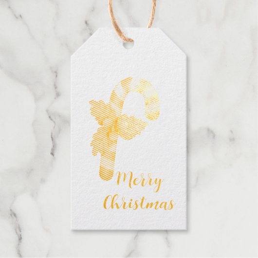 ゴールデンキャンディクリスマスレッドアンブレラ ギフトタグ (正面)