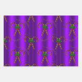 ゴールデンキャンディーケーンデライトラグジュアリークリスマス ラッピングペーパーシート (正面3)