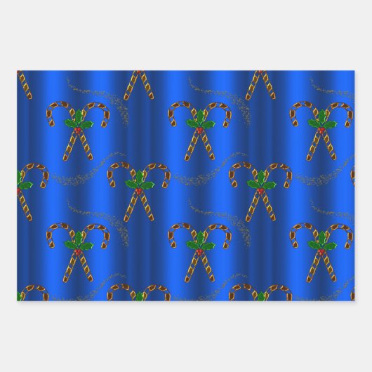 ゴールデンキャンディーケーンデライトラグジュアリークリスマス ラッピングペーパーシート (正面2)