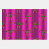 ゴールデンキャンディーケーンデライトラグジュアリークリスマス ラッピングペーパーシート (正面)