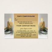 ゴールデンキャンドルのクリスマスプレゼント証明書テンプレート (裏面)