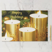 ゴールデンキャンドルクリスマスホリデーティアウェイランチョンマット ペーパーパッド (インサイチュ)