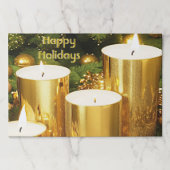 ゴールデンキャンドルクリスマスホリデーティアウェイランチョンマット ペーパーパッド (正面)