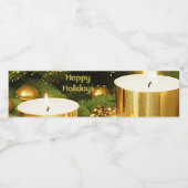 ゴールデンキャンドルクリスマスホリデー ペットボトルラベル (シングルラベル)