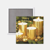 ゴールデンキャンドルホリデークリスマスマグネット マグネット (正面/裏面)