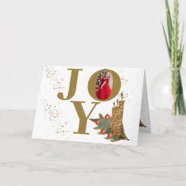 ゴールデンキャンドルホリーベリー喜びクリスマスフォト シーズンカード