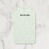 ゴールデンキュートスネークイラストレーションビッグアイズグリーンドット ギフトタグ (裏面)