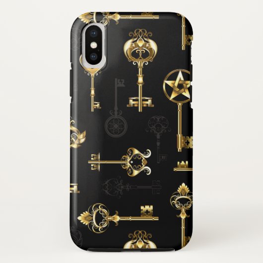ゴールデンキーのシームレスパターン Case-Mate iPhoneケース (裏面)
