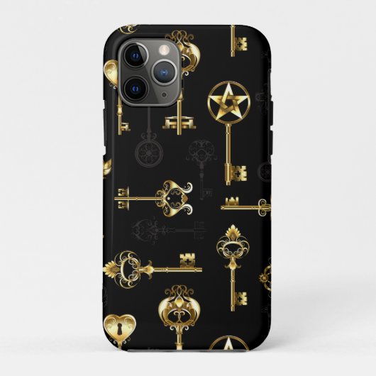 ゴールデンキーのシームレスパターン Case-Mate iPhoneケース (裏面)