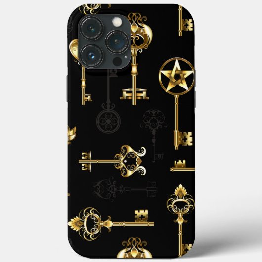ゴールデンキーのシームレスパターン Case-Mate iPhoneケース (裏面)