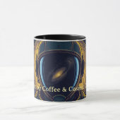 ゴールデンギャラクシー宇宙飛行士ベクトル円形マグカップ マグカップ (中央)