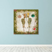 ゴールデンギラッフェスオリーブトワイライトキャンバス キャンバスプリント (インサイチュ (ウッドフロア))