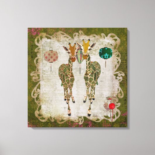 ゴールデンギラッフェスオリーブトワイライトキャンバス キャンバスプリント (正面)