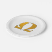 ゴールデンギリシャのオメガ – 抵抗のシンボル ペーパープレート (アングル)