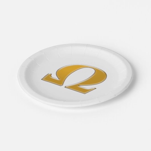 ゴールデンギリシャのオメガ – 抵抗のシンボル ペーパープレート (アングル)