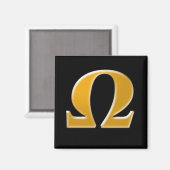 ゴールデンギリシャのオメガ – 抵抗のシンボル マグネット (正面/裏面)