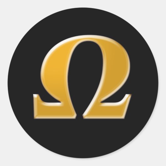 ゴールデンギリシャのオメガ – 抵抗のシンボル ラウンドシール (正面)