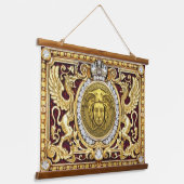 ゴールデンギリシャのメドゥーサウッドトップウォールタペストリー 吊り下げ型タペストリー (傾斜あり)