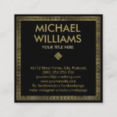 ゴールデンギリシャ鍵モノグラム – ラウンドフレーム スクエア名刺 (裏面)